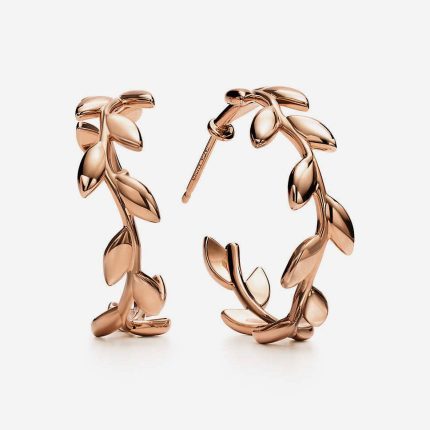 The "Olive Branch" Rose Gold Hoop Earrings